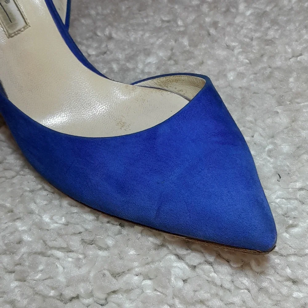 BRAIN ATWOOD BLUE Suede D Orsay Pumps Size 39.5 Euro - Picture 13 of 17
